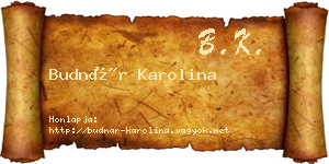 Budnár Karolina névjegykártya